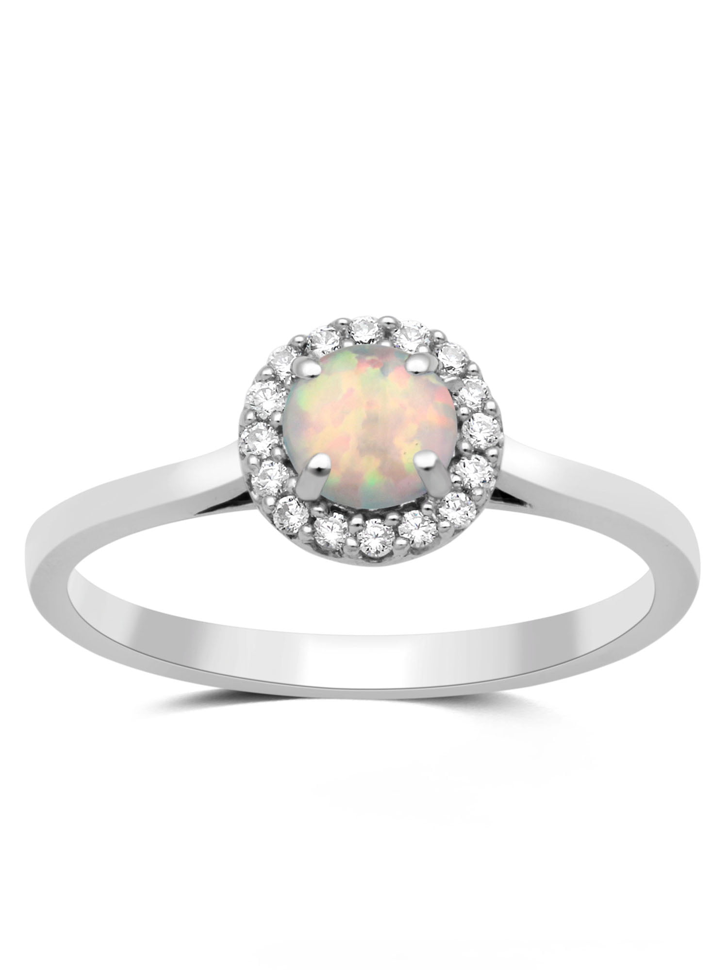 Brilliance Fine Jewelry - Created Opal and White CZ Sterling Silver ...