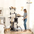 thumbnail image 4 of Large Dark Grey Cat Tree with 7 Scratching Posts, 2 Condos & Hammock - 67" Multi-Level Indoor Cat Tower for Living Room & Bedroom - Secure & Cozy Design, 4 of 7