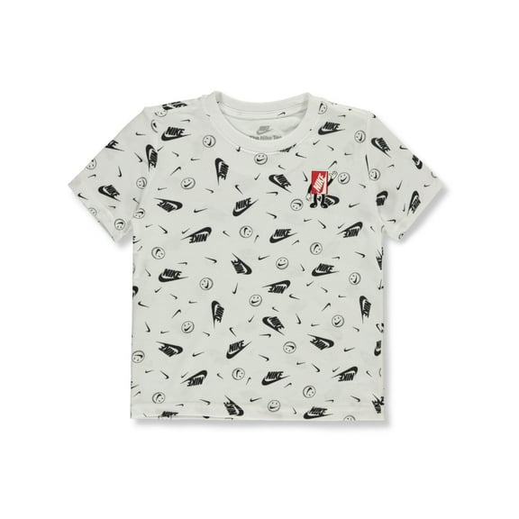Nike Boys' Allover Print T-Shirt Color: white Size: 4