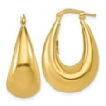 thumbnail image 1 of Diamond2Deal 14k Yellow Gold Polished Puffed Graduated Oval Hoop Earrings for Women, 1 of 3