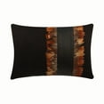 thumbnail image 2 of Decorative Brown 12"x18" (30x45 cm) Lumbar Pillow Covers, Suede Feather & Patchwork Oblong Pillows For Couch, Birds Pattern Modern Style Halloween Decorations - Feather Apart, 2 of 9