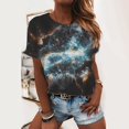 thumbnail image 2 of Pompotops T-shirt Décontracté pour Femmes Imprimé Graphique 3D Col Rond Hauts Basiques Amples, 2 of 6