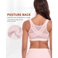 thumbnail image 5 of Exerin Women's Back Support Front Closure Bra Full Coverage Non Padded Wirefree(Pink,34C), 5 of 8