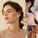 thumbnail image 3 of Pendientes de lazo de perlas para las mujeres Pendientes de la gota de la perla nudo colgante Pendientes de lazo para las mujeres Chica para Regalos, 3 of 8