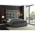 thumbnail image 2 of Maklaine 70''H x 65.5''W x 84.5''D Solid Wood and Faux Leather Queen Bed in Gray, 2 of 10