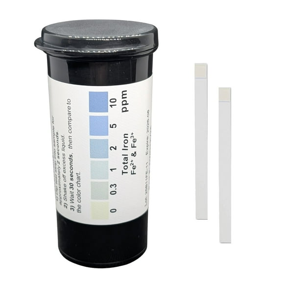 Bartovation Total Iron Test Strips for Measuring Water, 0-10 ppm [Vial of 25 Strips]