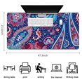 thumbnail image 5 of Long Mouse Pads for Desk,Blue Pioneer Flower and Paisley Pattern Desk Mats on Top Of Desks, Desk Mouse Pad Extra Large with 3mm Non-Slip Base and Stitched Edge for Gaming,Office,Work,Home 47.3"x23.6", 5 of 6
