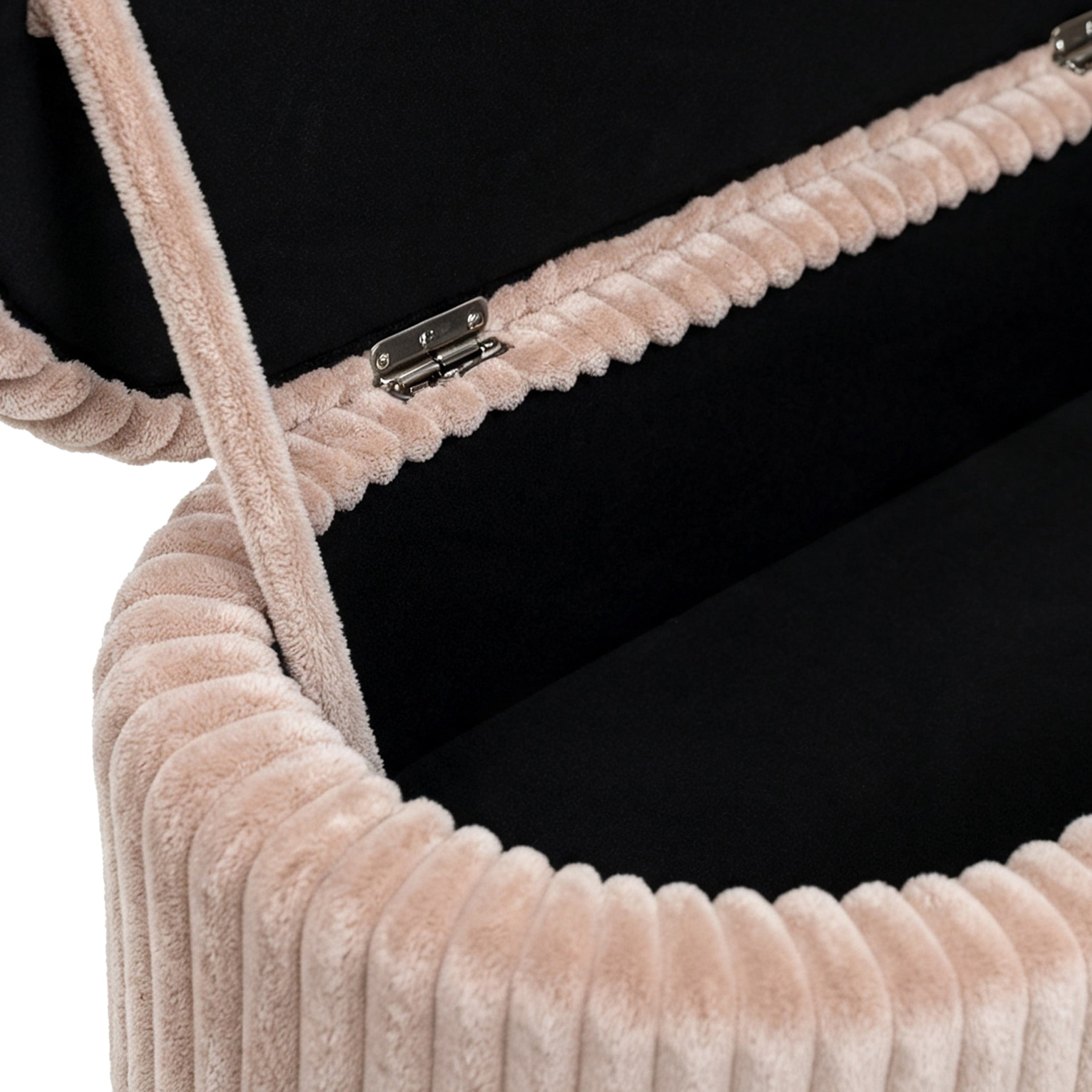 Christopher Knight Home 43" Modern Ottoman Bench, Corduroy Upholstery with Hidden Storage, Pink
