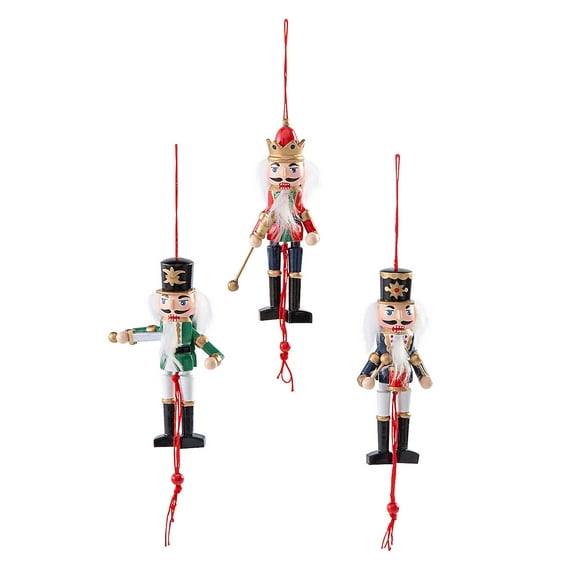 Fun Express Dancing Nutcracker Pull-String Wood Christmas Ornaments - 6 Pc.