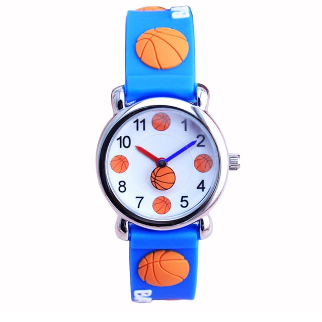 MasteelfCA 1 Pc Boys Watch Kids Cartoon Watch Fashion Kids Watch Basketball Pattern Watch
