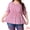 Pink, variant on Unique Bargains Women's Plus Size Floral V Neck Ruffle Short Sleeve Blouses 1X Pink
