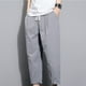 thumbnail image 4 of Pantalones largos para hombre, pantalones casuales, versátiles, de lino y algodón, pantalones holgados, pantalones de pierna recta de moda, pantalones para hombre, 4 of 5