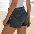 thumbnail image 4 of Women's Denim Shorts Mid Rise Summer Hot Raw Hem Casual Jean Shorts, 4 of 4