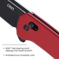 thumbnail image 3 of CRKT Q Compact Everyday Carry Folding Knife with Crossbar Lock: 14C28N Steel Plain Edge Blade, Red Glass-Reinforced Nylon Handle, Pocket Clip, 7075R, 3 of 5