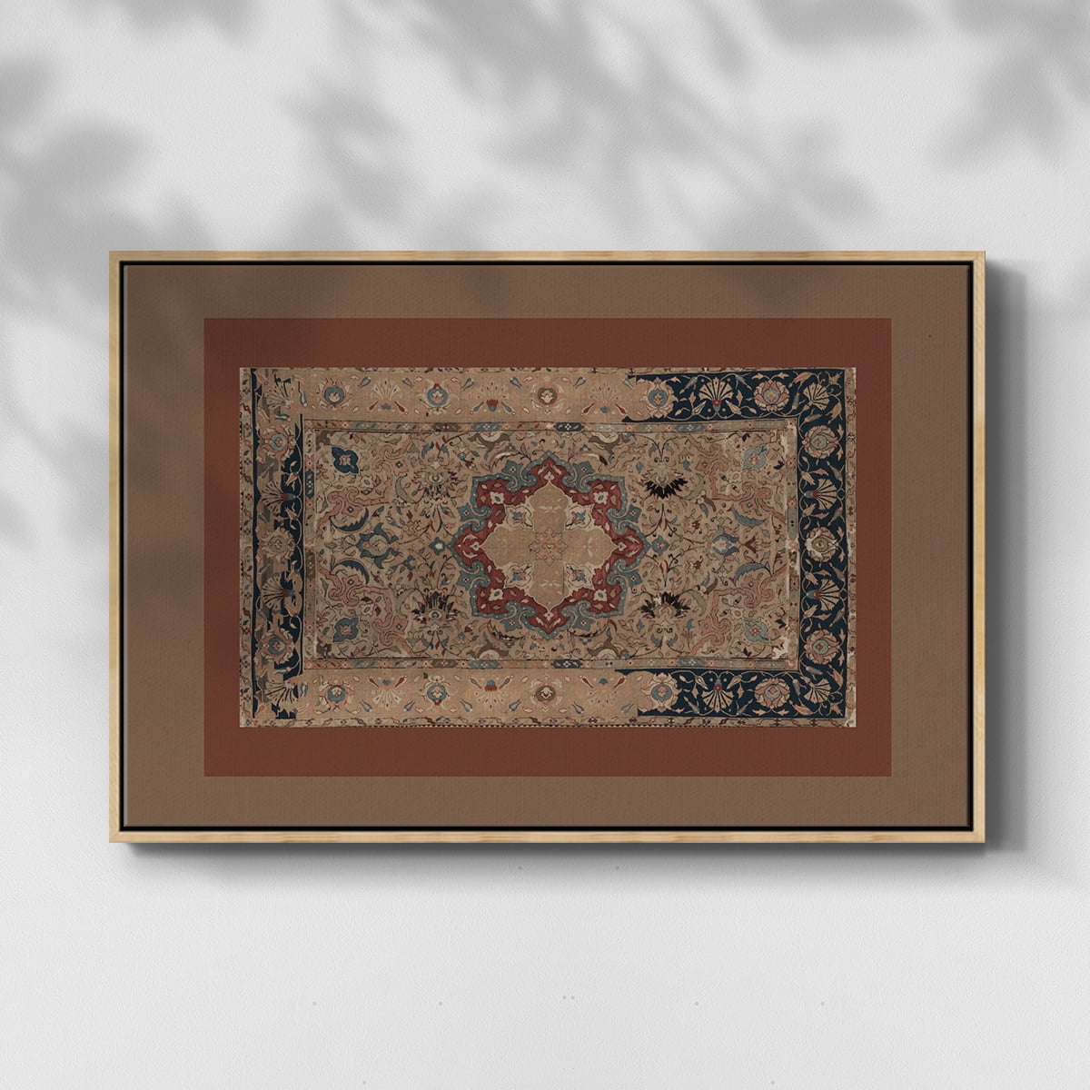 Vintage Abstract Print-XII Framed in Natural Wood Wood Gallery Wrapped Canvas 27 in. x 41 in.