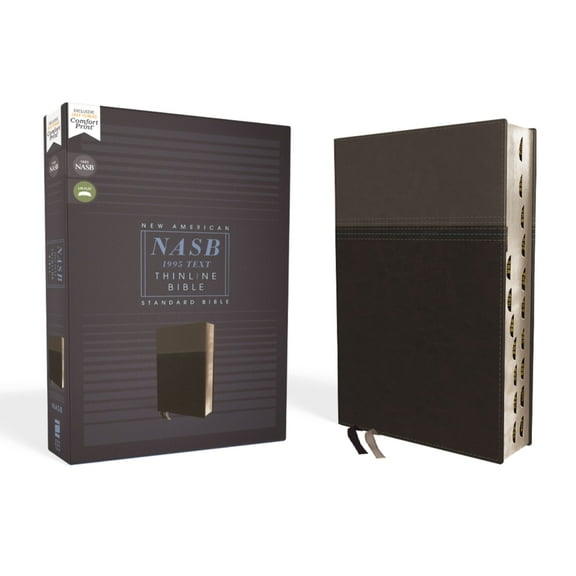 Nasb, Thinline Bible, Leathersoft, Black, Red Letter Edition, 1995 Text, Thumb Indexed, Comfort Print, (Hardcover)