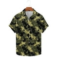 thumbnail image 3 of snilers Men Hawaiian Shirt Casual Button Down Short Sleeve Blouses Stretch Camo Printed Summer Tops, 3 of 5