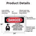 thumbnail image 2 of (2 Pack) Contains Asbestos Fibers OSHA Danger Sign 24 Inch X 18 Inch Indoor / Outdoor Rust-Free Aluminum Metal Signs for Workplace, Workshop, and Construction Site, Made in the USA, 2 of 8