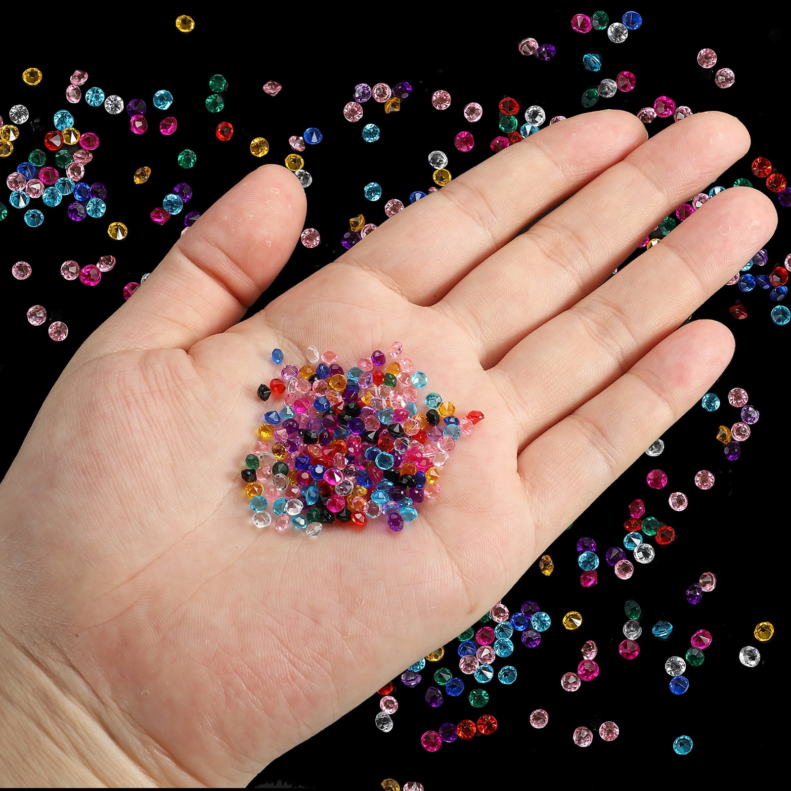 Unique Bargains Acrylic Wedding Diamonds Table Scatter Gems for Bridal Shower Rose Red