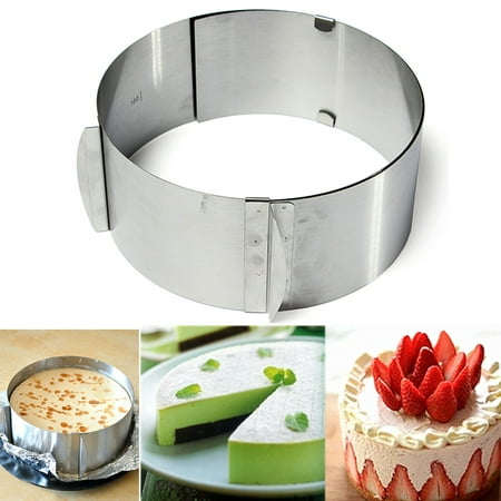 Meigar 6''-12'' Adjustable Round Stainless Steel Cake Mousse Mould Ring Bakeware
