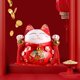 thumbnail image 3 of Hucha de la suerte con forma de gato (1 unidad), estatua decorativa, bonita, Feng Shui, cerámica, estilo japonés/chino Rojo 8.5 pulgadas, 3 of 8