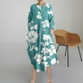 thumbnail image 1 of mtvxesu Robe d'Été, Robe Mi-Mollet Taille Haute à Imprimé Mode à Manches Courtes et Col Rond pour Femme, Robes Décontractées, 1 of 7