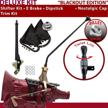 American Shifter 700R4 Shifter Kit Black 16 in. E Brake Trim Kit Dipstick for F2F6A
