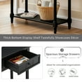 thumbnail image 4 of 35" Console Table with 2 Drawers, 2-Tier Entryway Table with Storage Shelf, Narrow Wooden Sofa Table for Living Room, Foyer, Hallway, Bedroom, Black, 4 of 7