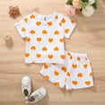 thumbnail image 2 of Youmylove Two Piece Girls Outfits Toddler Girls Valentine'S Day Short Sleeve Hearts Printed T Shirt Tops Shorts Kids Outfits, 2 of 6