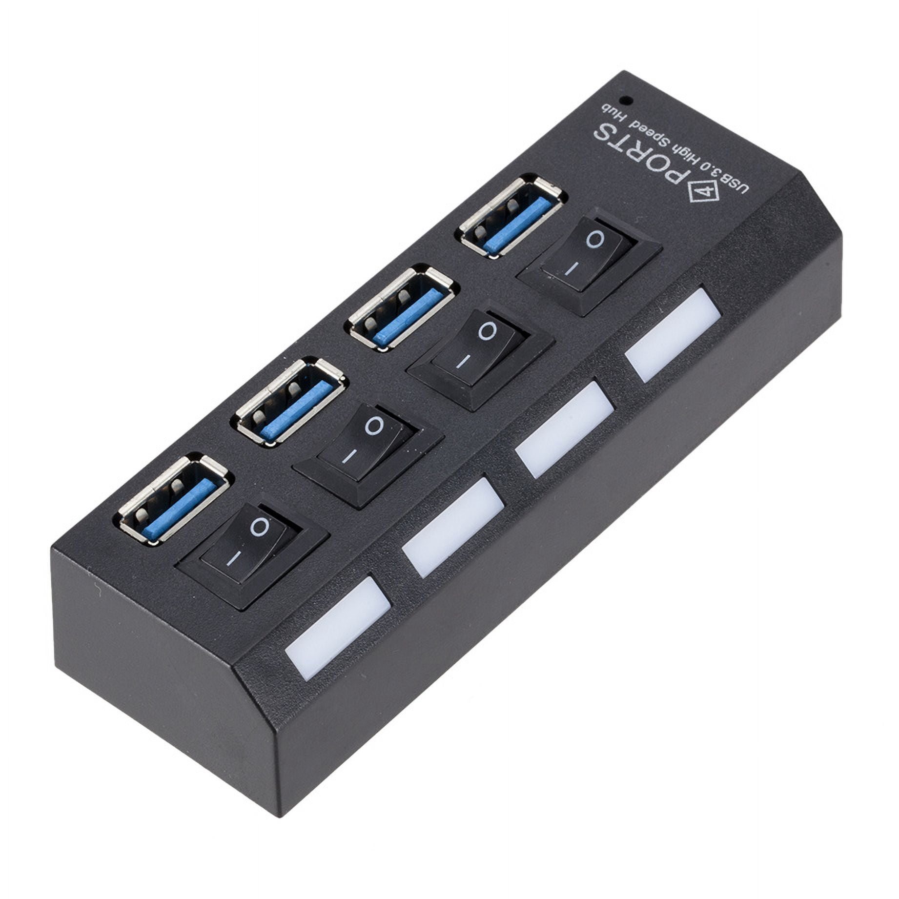Mini USB HUB 3.0 Super Speed 5Gbps 4 Ports HUB Portable Microwave with External Power Adapter for PC ,Fast Charging Devices