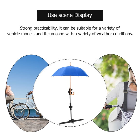 Raindrops Folding Umbrella Stand Holder, Black Umbrella Rack with Sun Shade Bracket for Home and Office Use
