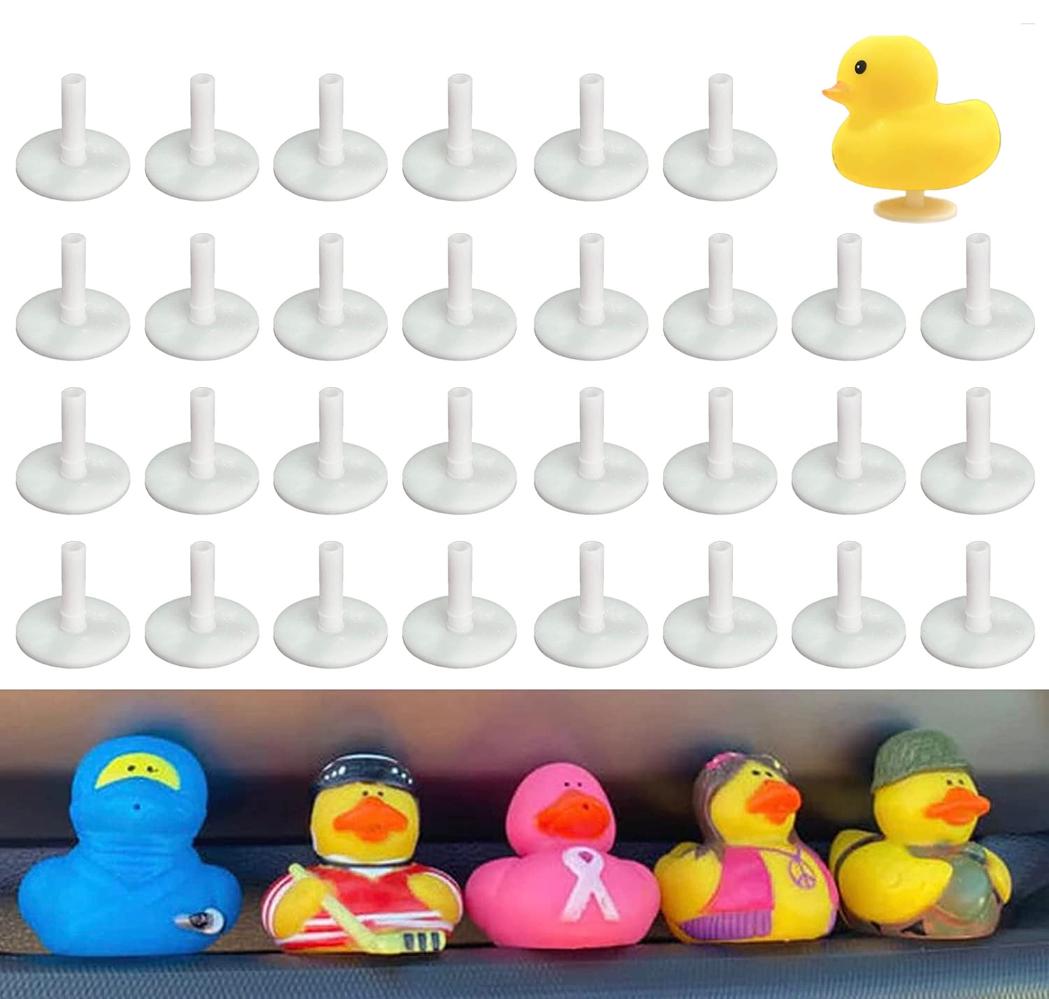 30Pcs Duck Plug Rubber Duck Mount,Flock Locker Rubber Duck Holder for