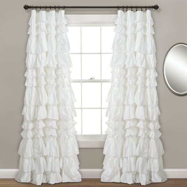 Lush Decor Kemmy Single Panel Com Lush Decor Kemmy Single Panel Com, Pink Ruffle Curtains 96