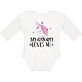 thumbnail image 3 of Inktastic My Granny Loves Me Unicorn Girls Long Sleeve Baby Bodysuit, 3 of 5
