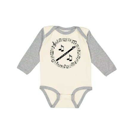 

Inktastic Flute Music Gift for Flutist Gift Baby Boy or Baby Girl Long Sleeve Bodysuit