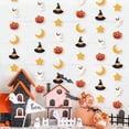 thumbnail image 2 of Guirnaldas de cuerda de papel de murciélago de calabaza de Halloween, sombrero de bruja, fantasma de terror, banderas colgantes, Feliz Día de Halloween, decoración de fiesta para el hogar, 2 of 4