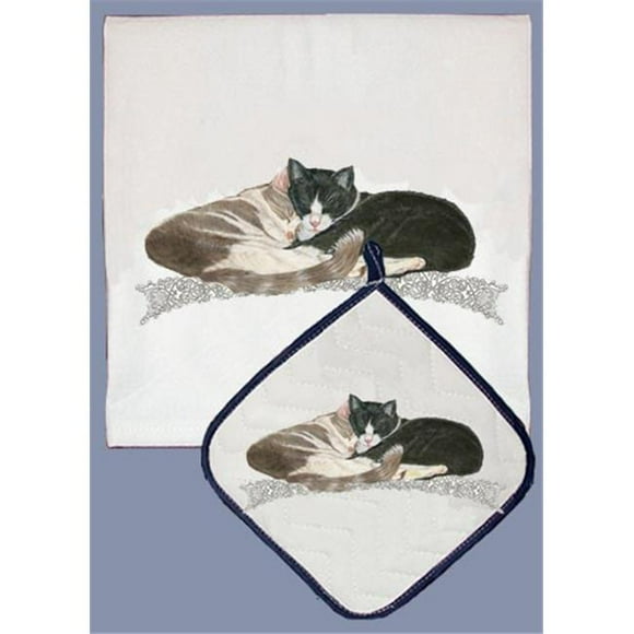 Cat Dish Towel And Pot Holder Set