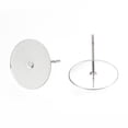 thumbnail image 2 of 304 Stainless Steel Stud Earring Findings Stainless Steel color 12x12mm Pin: 0.7mm, 2 of 2