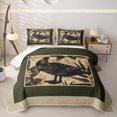 thumbnail image 2 of Erosebridal Retro Beige Duck Twin Quilt Set for Women Men, Vintage Rustic Leaf Twin Coverlet Set, 2-Piece, 2 of 7