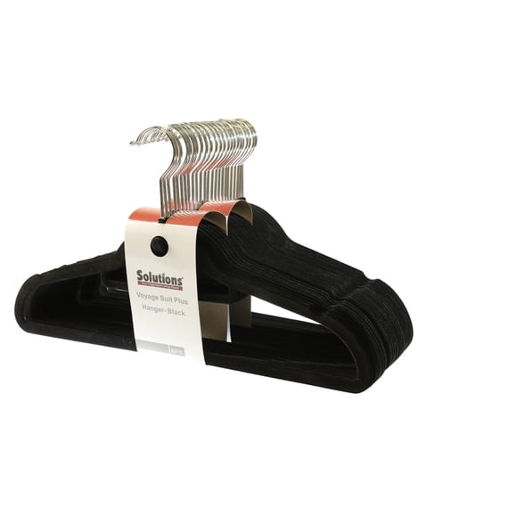 VOYAGE Hanger - Velvet, Black, pack of 8