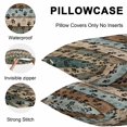 thumbnail image 5 of Dog Paws Printed Throw Pillow Covers 20x20 Inch Set of 2, Vintage Teal Brown Wooden Farmhouse Waterproof Outdoor Pillow Covers, Decorative Cushion Pillowcases for Couch, Sofa, Bed, Garden, Patio, 5 of 9