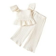 thumbnail image 4 of Girl Summer Clothes Ruffles Casual T-Shirt Tops + Pants Pants Girls Two Piece Outfits 2-3 Years Girl Outfits, 4 of 7