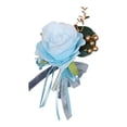 thumbnail image 2 of Tachiuwa Wedding Boutonniere Brooch Pin for Suit Bride Boutonniere Romantic Groom Flower Bridegroom Boutonniere for Wedding Party Prom Blue, 2 of 10