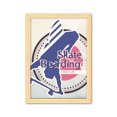 thumbnail image 1 of Cuadro de madera decorativa Unbranded Deporte skate boarding acuarela ilustración A4, 1 of 3