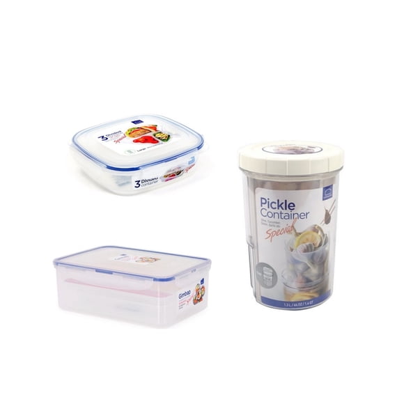 Set de Contenedores con Bandejas Lock & Lock HPL008 1.3L 1.5L 1.6L 2.6L