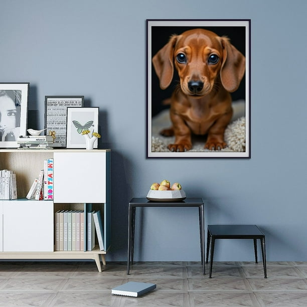 5D Diamond Painting Kits, Hond Diamant Art Kit voor Volwassenen, DIY Volledige Ronde Boor Dier Diamant Art Schilderij Strass Borduurwerk Kristal Art Kits, Perfect Home Muur Decor en Geschenken 85x40cm