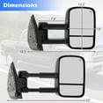 thumbnail image 3 of Costway Towing Mirror Pair Tow Mirrors Compatible with 2003-2006 Chevrolet Silverado, 3 of 10