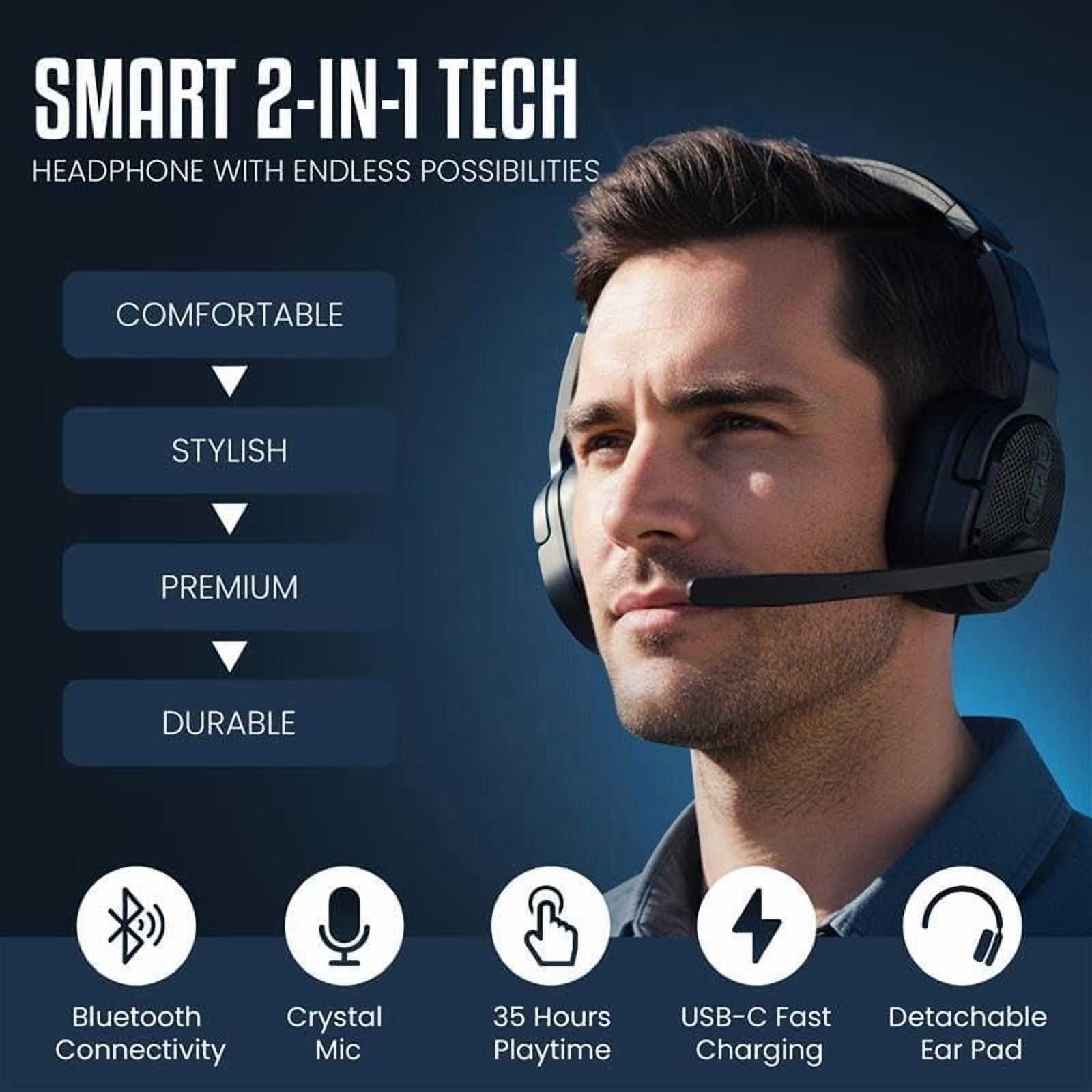 Philips Bluetooth Trucker Headset, Wireless Mono & Stereo Headset with Noise-Cancelling Microphone and Mute Button