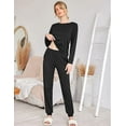 thumbnail image 5 of KISSGAL Jogger Pajama Set Long Sleeve Sleepwear Soft Pj Set Comfy Lounge Set Nightwear with Pockets, 5 of 7