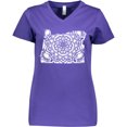 thumbnail image 3 of Inktastic Oregon Silhouette Mandala Women's V-Neck T-Shirt, 3 of 5